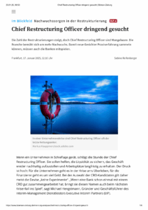 Chief Restructuring Officer dringend gesucht